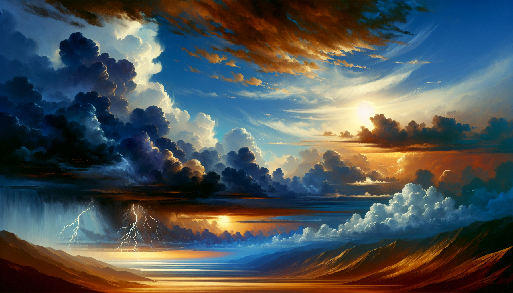 The mind remains undisturbed like a clear sky above the storm